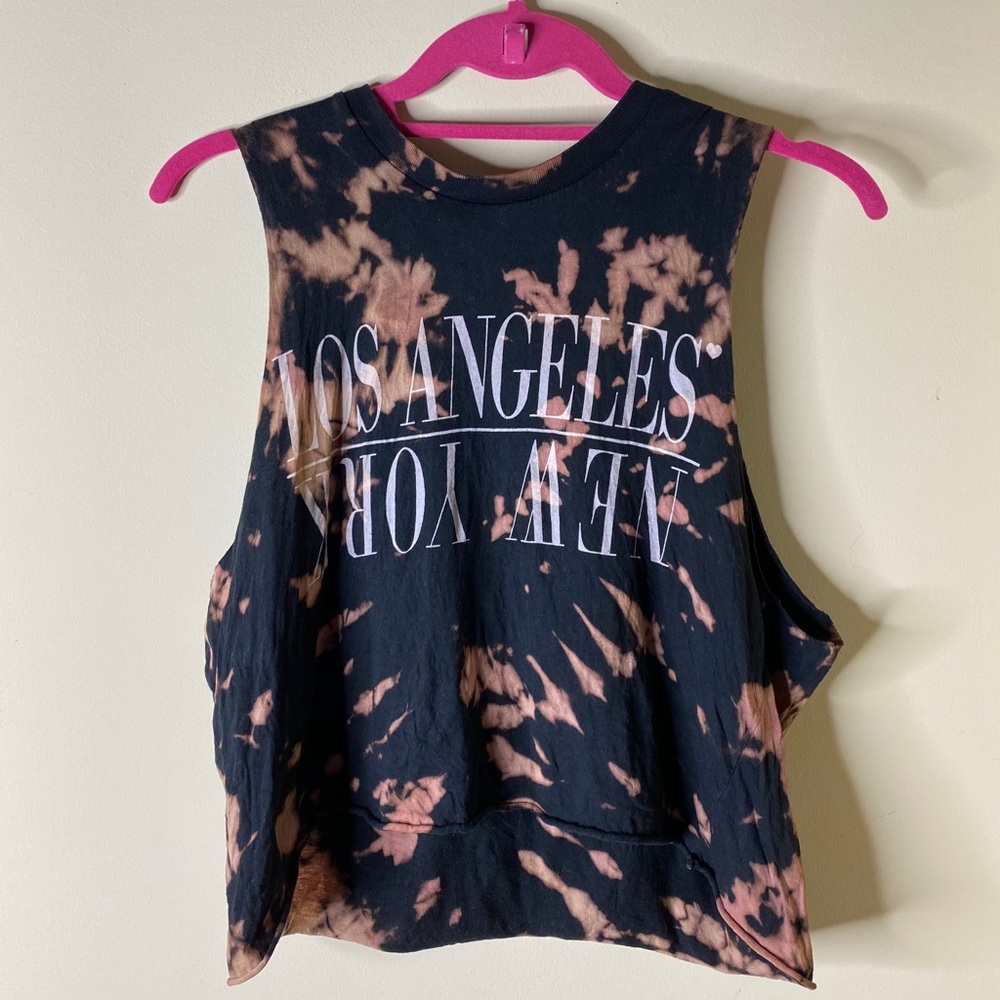 Bleach tie dye tank top